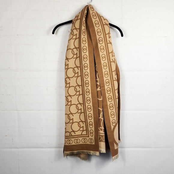Bloomingdale's 50th Anniversary Preppy Chic Logo Scarf Limited Edition Camel OS - Picture 2 of 9